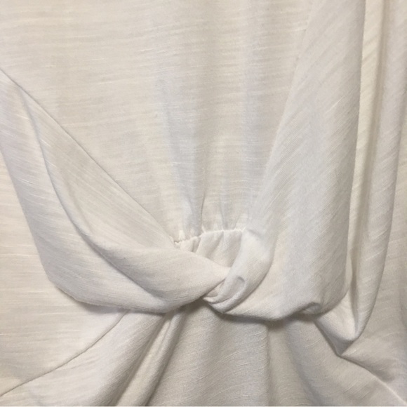 Angels Forever Young Twist front white top 3/4 sleeves scoop neck Med EUC - Picture 2 of 8